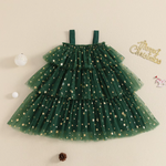 Citgeett Summer Christmas Girls Dress – Sleeveless Layered Tulle Dress with Hat (4–6 Years)
