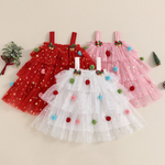 Citgeett Summer Christmas Girls Dress – Sleeveless Layered Tulle Dress with Hat (4–6 Years)
