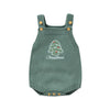 Christmas Baby Romper – Sleeveless Knit Overall with Santa & Tree Embroidery | Unisex Newborn to 18M