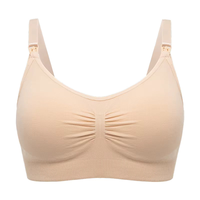 High Quality Seamless Nursing Bra – Breathable Maternity Breastfeeding Bra Plus Size Push-Up (Wire-Free, Adjustable Straps)