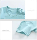 Cotton Tees+Shorts 2-piece Tracksuit Set Kid Cartoon Zebra Dinosaur Print Summer Suit Children Boys Girls Baby 1-6 Years Clothes