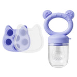 Baby Fruit Food Feeder & Mini Freezer Nibble Tray with Lid Breastmilk Popsicle Molds Silicone Infant Self Feeding Food Pacifier