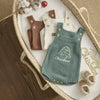 Christmas Baby Romper – Sleeveless Knit Overall with Santa & Tree Embroidery | Unisex Newborn to 18M