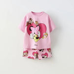 Simba Printed Boys Clothes Tracksuit 2024 New Summer Short Sleeve Suit Children's Clothing Loose Fashion Baby T-shirt Outfits