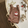 Christmas Baby Romper – Sleeveless Knit Overall with Santa & Tree Embroidery | Unisex Newborn to 18M