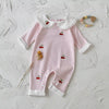 Autumn Baby Girl Romper – Cherry Embroidery Long Sleeve Jumpsuit (0–24 Months)
