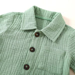 Cotton Linen Casual Toddler Baby Boys Summer Outfits Solid Short Sleeve Pocket Button Down Lapel Shirt + Shorts 2PCS Clothes Set