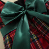 Toddler Girl Christmas Plaid Dress with Bow – Ruffle Sleeve A-Line Holiday Outfit (6M–6T)