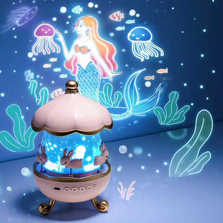 Kids Star Projector Night Light with 12 Films, Bluetooth Music and Rechargeable LED Lamp