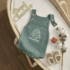Christmas Baby Romper – Sleeveless Knit Overall with Santa & Tree Embroidery | Unisex Newborn to 18M