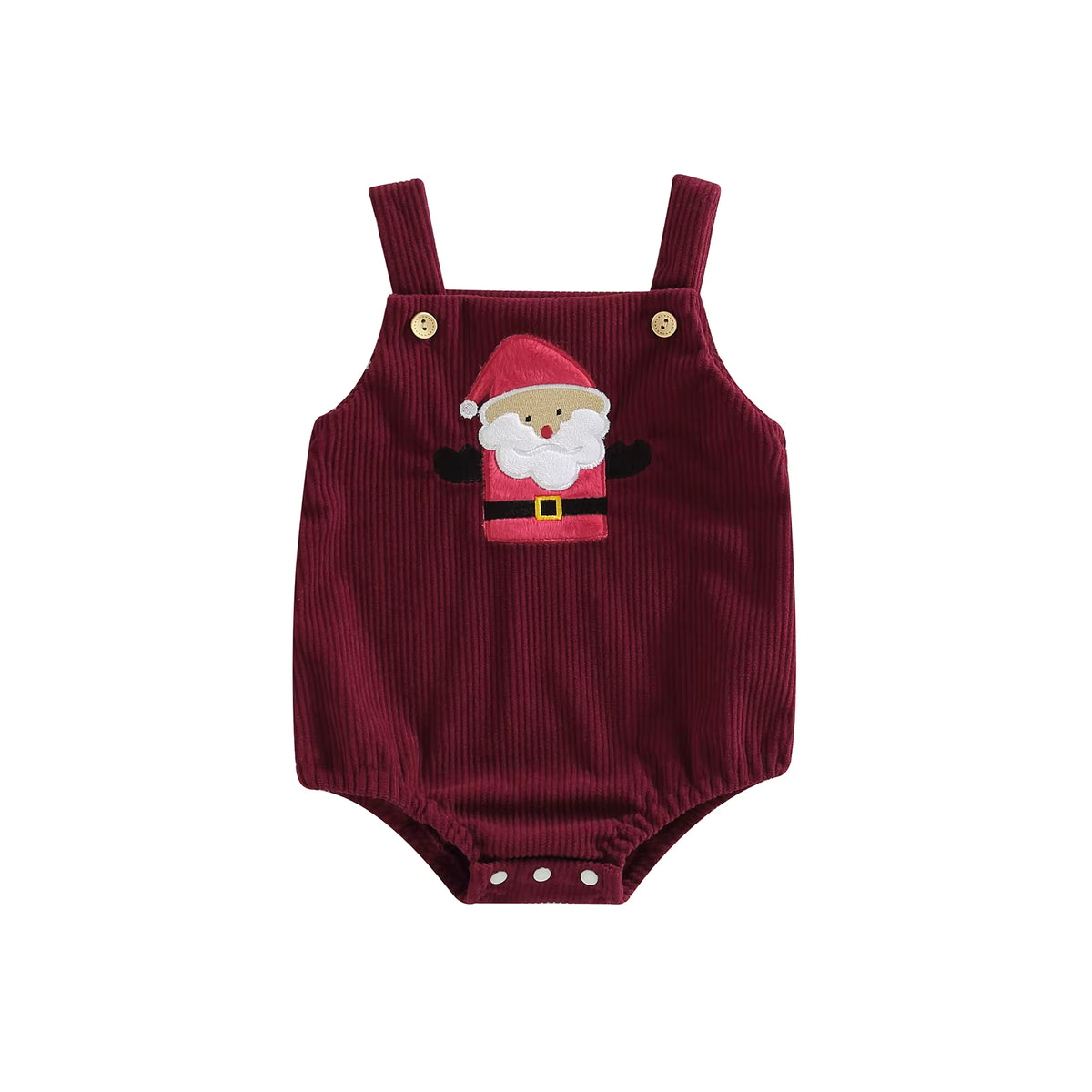 Christmas Baby Romper – Corduroy Deer & Santa Jumpsuit | Unisex Infant Holiday Outfit (0–18M)