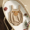 Christmas Baby Romper – Corduroy Deer & Santa Jumpsuit | Unisex Infant Holiday Outfit (0–18M)