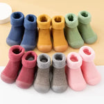 Baby Autumn Winter Fleece Thickened Soft Soled Non Slip Casual Shoes Boys Girls Pure Cotton Socks Shoes Kids Simple Casual Shoes