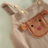 Christmas Baby Romper – Corduroy Deer & Santa Jumpsuit | Unisex Infant Holiday Outfit (0–18M)