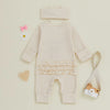 Christmas Baby Girl Romper with Headband – Embroidered Long Sleeve Waffle Jumpsuit (0–12 Months)