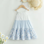 Summer Girls' Clothing Polka Dot Striped Flower Patch Vest Skirt Girls' Fashion Dress 3-7 Years Old Girls Clothes Kids Clothes