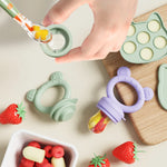 Baby Fruit Food Feeder & Mini Freezer Nibble Tray with Lid Breastmilk Popsicle Molds Silicone Infant Self Feeding Food Pacifier