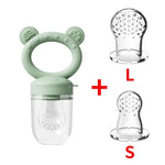 Baby Fruit Food Feeder & Mini Freezer Nibble Tray with Lid Breastmilk Popsicle Molds Silicone Infant Self Feeding Food Pacifier