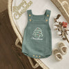 Christmas Baby Romper – Sleeveless Knit Overall with Santa & Tree Embroidery | Unisex Newborn to 18M
