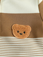 Children’s Summer New Arrival Boys’ Regular Striped Teddy Bear Short T-Shirt and Shorts Casual Sport Two-Piece Set