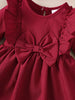 Baby Girl Autumn Ruffle Dress with Bow & Matching Headband – Long Sleeve Party Outfit (0–18 Months)