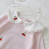 Autumn Baby Girl Romper – Cherry Embroidery Long Sleeve Jumpsuit (0–24 Months)