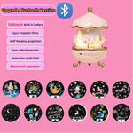 Kids Star Projector Night Light with 12 Films, Bluetooth Music and Rechargeable LED Lamp