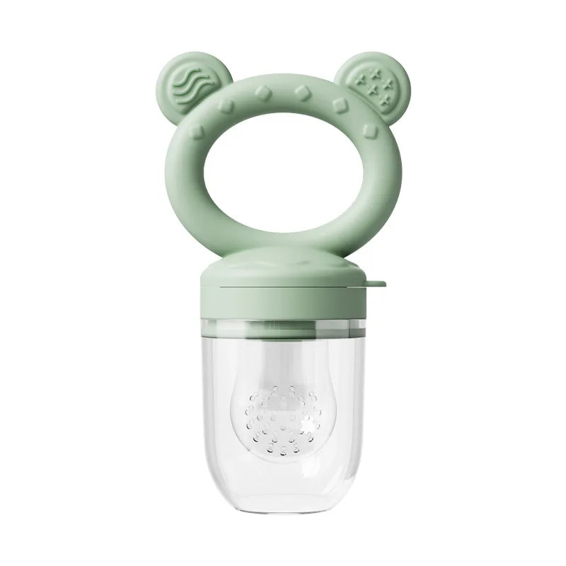 Baby Fruit Food Feeder & Mini Freezer Nibble Tray with Lid Breastmilk Popsicle Molds Silicone Infant Self Feeding Food Pacifier