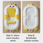 Portable Baby Sleeping Nest Lounger Cartoon Pattable Pacify Hand for Bedroom or Travel Easy to Clean and Maintain XX9F