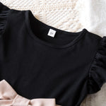 Black Rose Flower Dress for Girls 3 to 8 Years Summer Casual Girl Clothes Ruffles Tulle Elegant Princess Birthday Party Dress