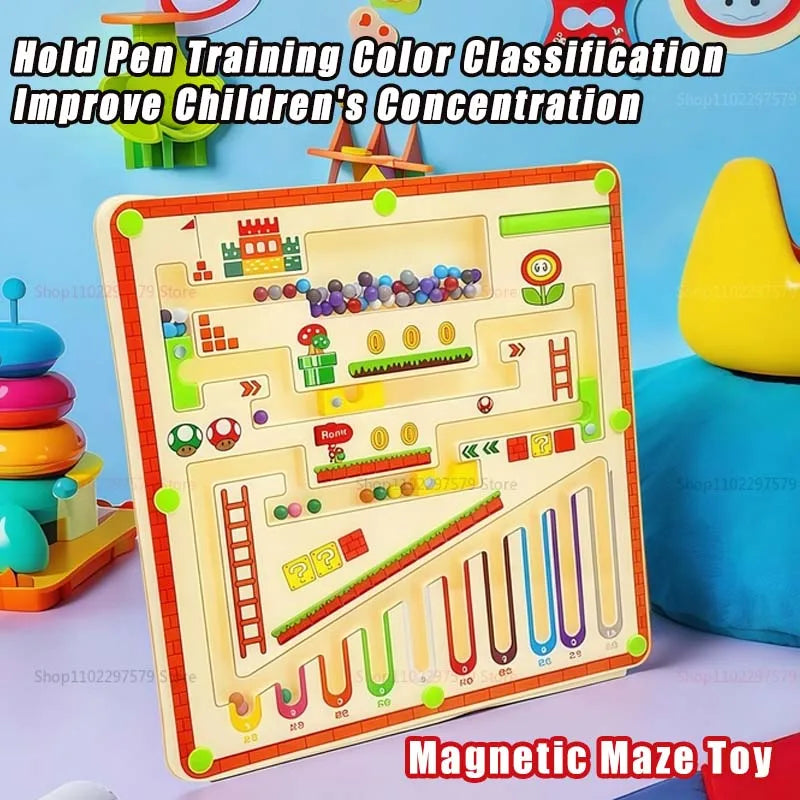 Montessori Magnetic Maze Puzzle Toy for Kids Ages 3–6 – Hand-Eye Coordination and Learning