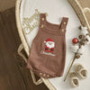 Christmas Baby Romper – Sleeveless Knit Overall with Santa & Tree Embroidery | Unisex Newborn to 18M