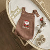 Christmas Baby Romper – Sleeveless Knit Overall with Santa & Tree Embroidery | Unisex Newborn to 18M