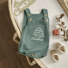 Christmas Baby Romper – Sleeveless Knit Overall with Santa & Tree Embroidery | Unisex Newborn to 18M