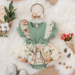 Summer Baby Girl Dress With Bowknot Striped Jumpsuit Cotton Dress For Newborn Floral Clothes Baby Crawling Clothes