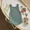 Christmas Baby Romper – Sleeveless Knit Overall with Santa & Tree Embroidery | Unisex Newborn to 18M