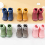 Baby Autumn Winter Fleece Thickened Soft Soled Non Slip Casual Shoes Boys Girls Pure Cotton Socks Shoes Kids Simple Casual Shoes