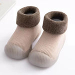 Baby Autumn Winter Fleece Thickened Soft Soled Non Slip Casual Shoes Boys Girls Pure Cotton Socks Shoes Kids Simple Casual Shoes