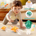 Electronic Dancing Squid Toys with Light&Music Funny Induction Lying Flat Squid Toddler Interactive Development Tummy Time Gifts