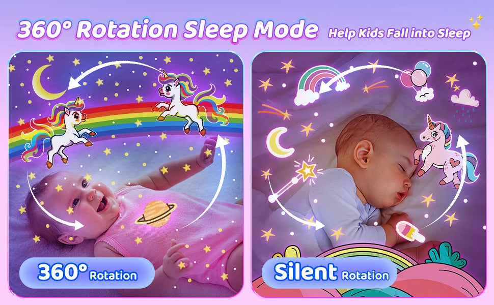 Kids Star Projector Night Light with 12 Films, Bluetooth Music and Rechargeable LED Lamp