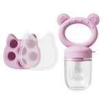 Baby Fruit Food Feeder & Mini Freezer Nibble Tray with Lid Breastmilk Popsicle Molds Silicone Infant Self Feeding Food Pacifier