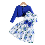 Kid Girl 2-8Years old Long Sleeve Coat Floral Princess Dresses Outfit Toddler Infant Clothing Set Fashion Kids Wear