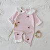 Autumn Baby Girl Romper – Cherry Embroidery Long Sleeve Jumpsuit (0–24 Months)