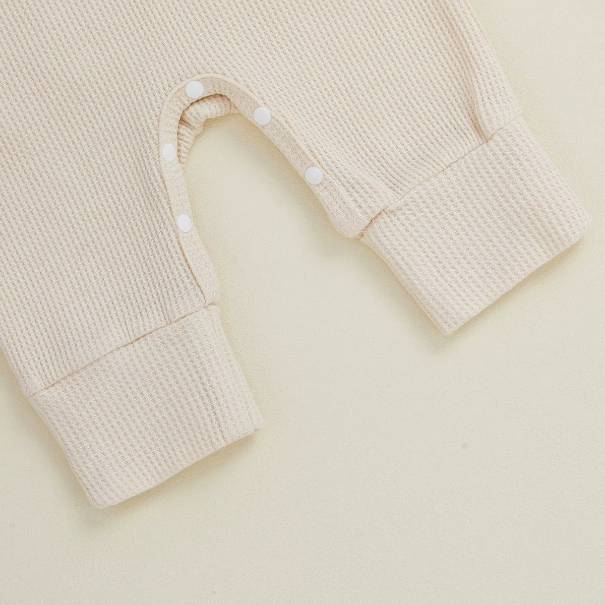 Christmas Baby Girl Romper with Headband – Embroidered Long Sleeve Waffle Jumpsuit (0–12 Months)