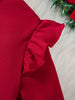 Christmas Red Tulle Princess Dress for Girls – Long Sleeve Santa & Snowman Print Outfit (4–6 Years)