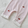 Autumn Baby Girl Romper – Cherry Embroidery Long Sleeve Jumpsuit (0–24 Months)