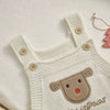 Christmas Baby Romper – Sleeveless Knit Overall with Santa & Tree Embroidery | Unisex Newborn to 18M