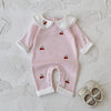 Autumn Baby Girl Romper – Cherry Embroidery Long Sleeve Jumpsuit (0–24 Months)
