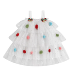 Citgeett Summer Christmas Girls Dress – Sleeveless Layered Tulle Dress with Hat (4–6 Years)