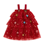 Citgeett Summer Christmas Girls Dress – Sleeveless Layered Tulle Dress with Hat (4–6 Years)